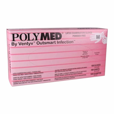 Polymed Disposable Gloves, Latex, M, 1000 PK, Ivory PM103